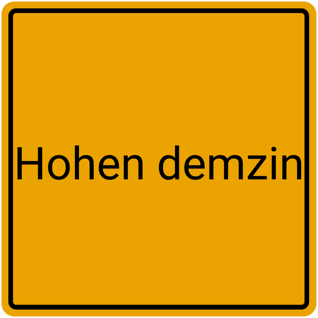 Meldebestätigung Hohen Demzin